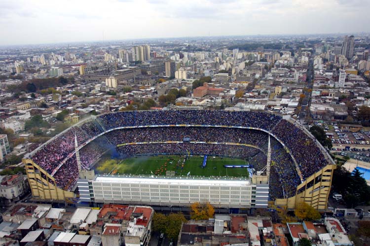Imagen panorámica de La Bombonera, el estadio de Boca.