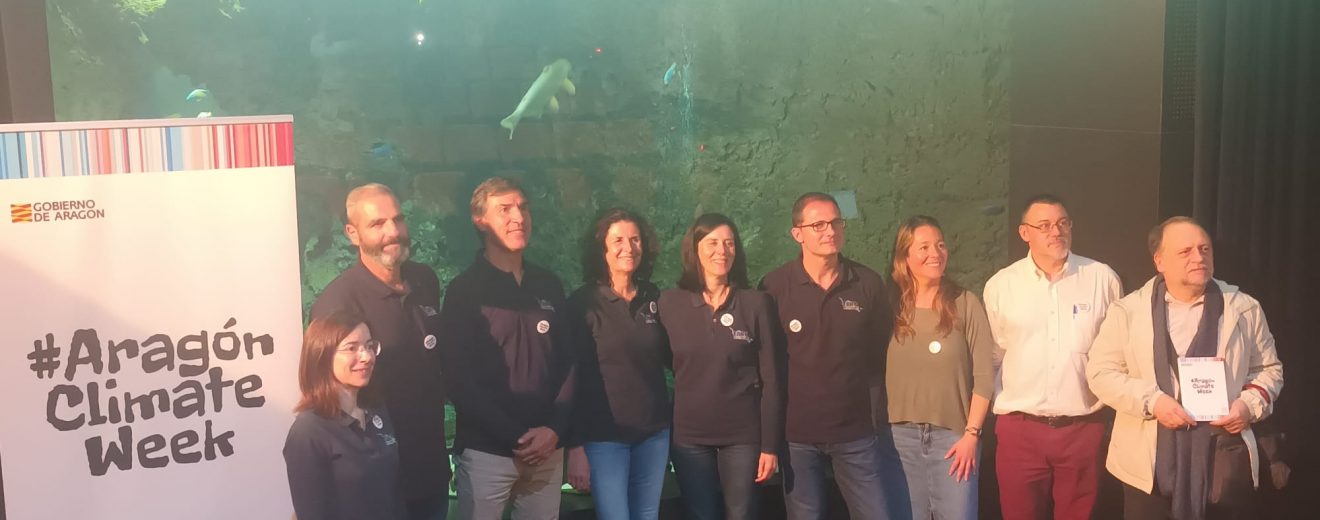 Ponentes de la Aragón Climate Week en el cierre de la jornada del 25 de octubre en el Acuario de Zaragoza