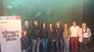 Ponentes de la Aragón Climate Week en el cierre de la jornada del 25 de octubre en el Acuario de Zaragoza