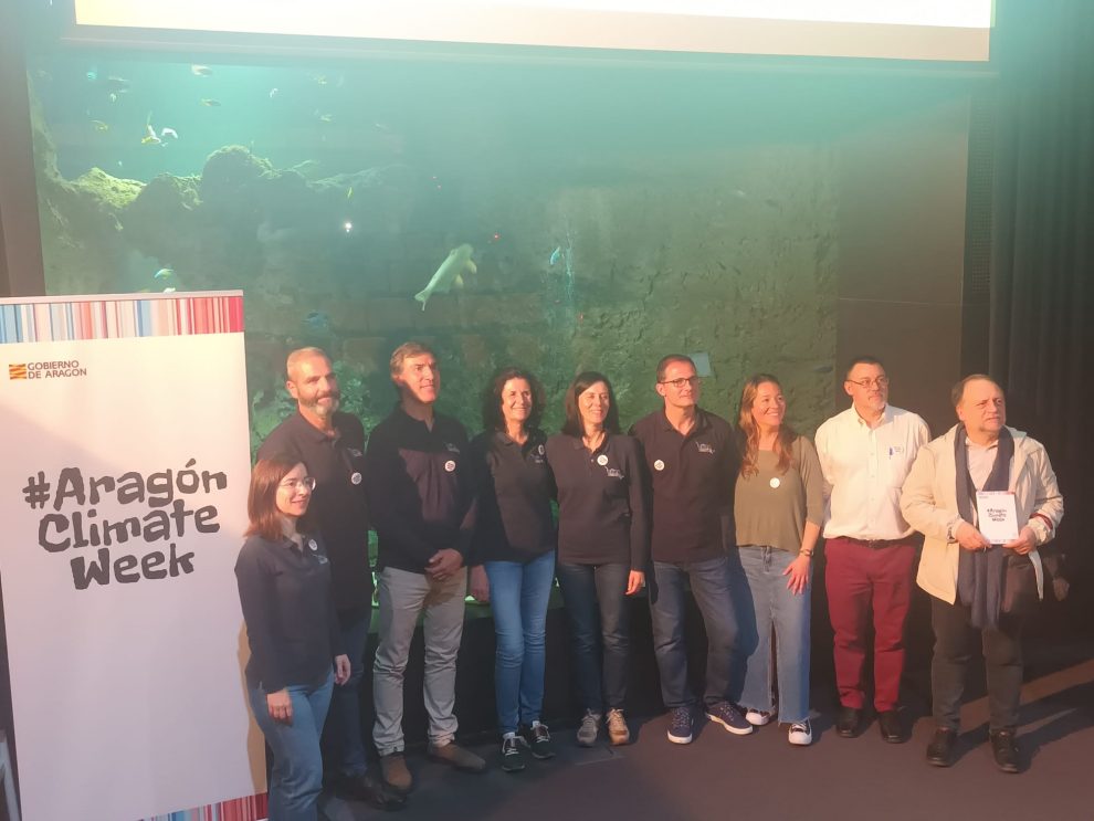 Ponentes de la Aragón Climate Week en el cierre de la jornada del 25 de octubre en el Acuario de Zaragoza