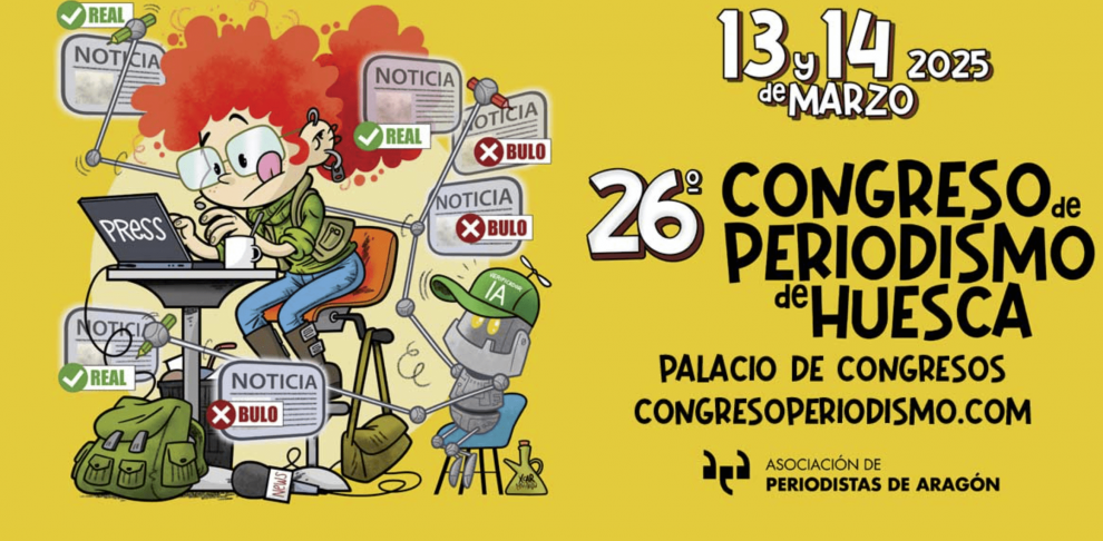 Cartel oficial del XXVI Congreso de Periodismo de Huesca