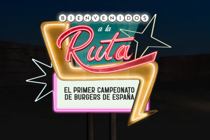 Cartel de la Ruta de The Champions Burger, en Zaragoza