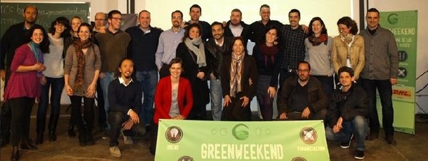 Finalistas y organizadores de la primera edición en Barcelona  de coemprendedores Greenweekend